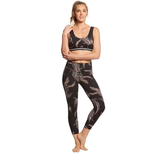 Free People Movement Serene Printed 7/8 Yoga Leggings Black - Picture 1 of 7
